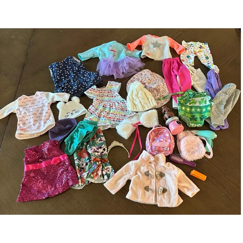 18 Inch Doll Clothes and Accessories 27 Piece Lot Our Generation Mixed Outfits